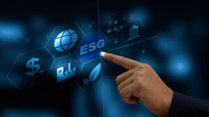Finger pointing at ESG button