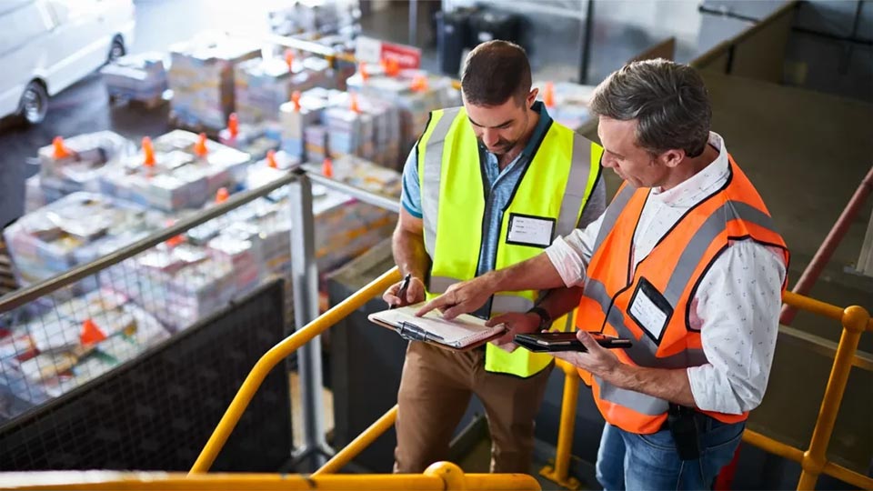 Factory Supervisors looking at SDS