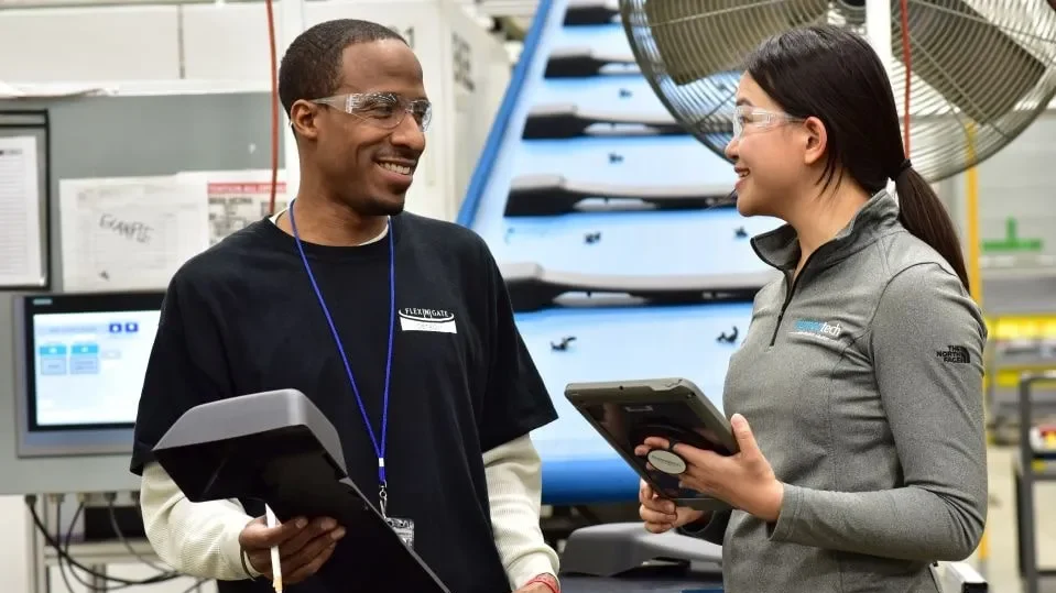 Man and woman discussing support