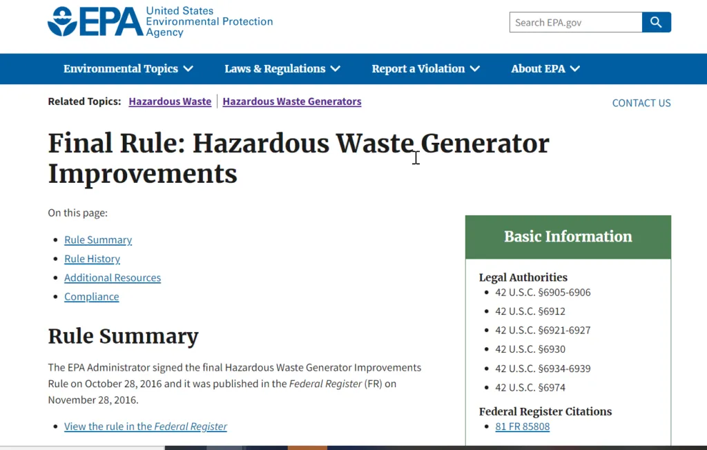 Epa Generator Rule 1024x652 1