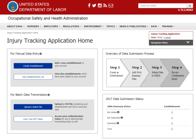 Injury Tracking Application (ITA) Occupational Safety and Health