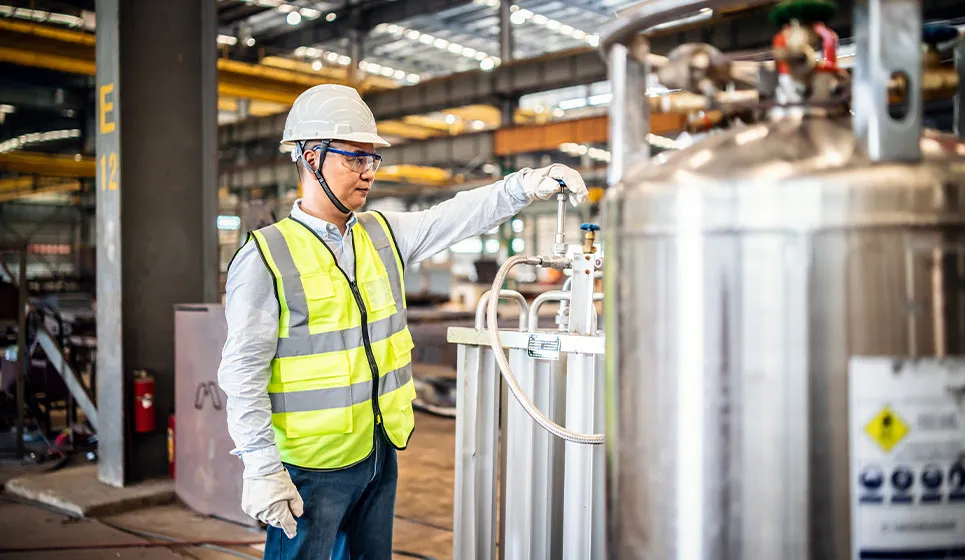 Chemical plant worker