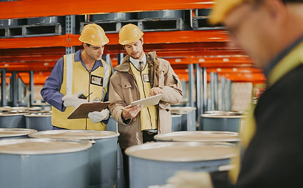 Safety Workers view Electronic SDS on tablet