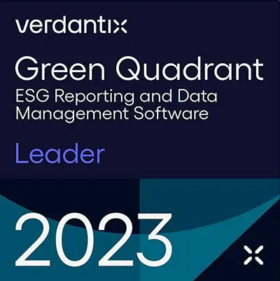 Verdantix Award Badge for ESG Green Quadrant Leader 2023