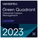 2023 Verdantix Green Quadrant Leader Badge for Enterprise Carbon Management (ESG)
