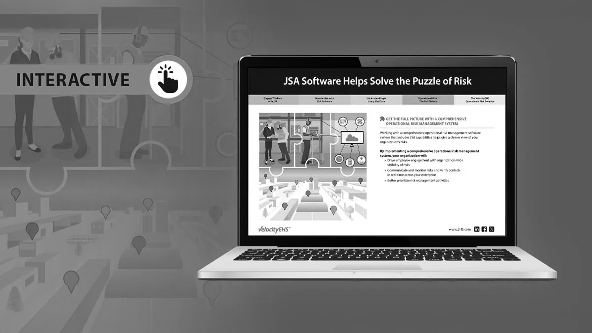 Computer with JSA Software on the screen
