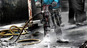 Construction Worker with Jackhammer