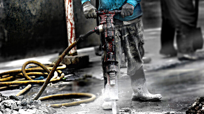 Construction Worker with Jackhammer
