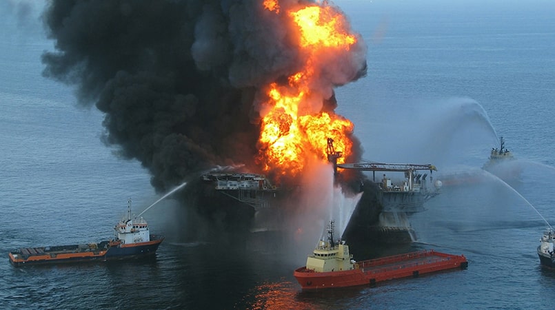 Deepwater Oil Station On Fire