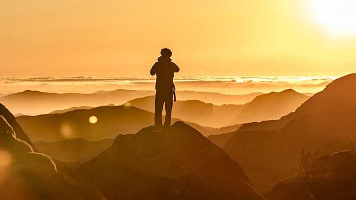 Man looking at the horizon