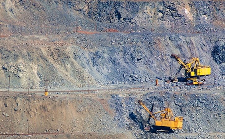 US Mine Operation showing quarry and machines
