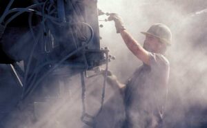 Professional working heavy machinery