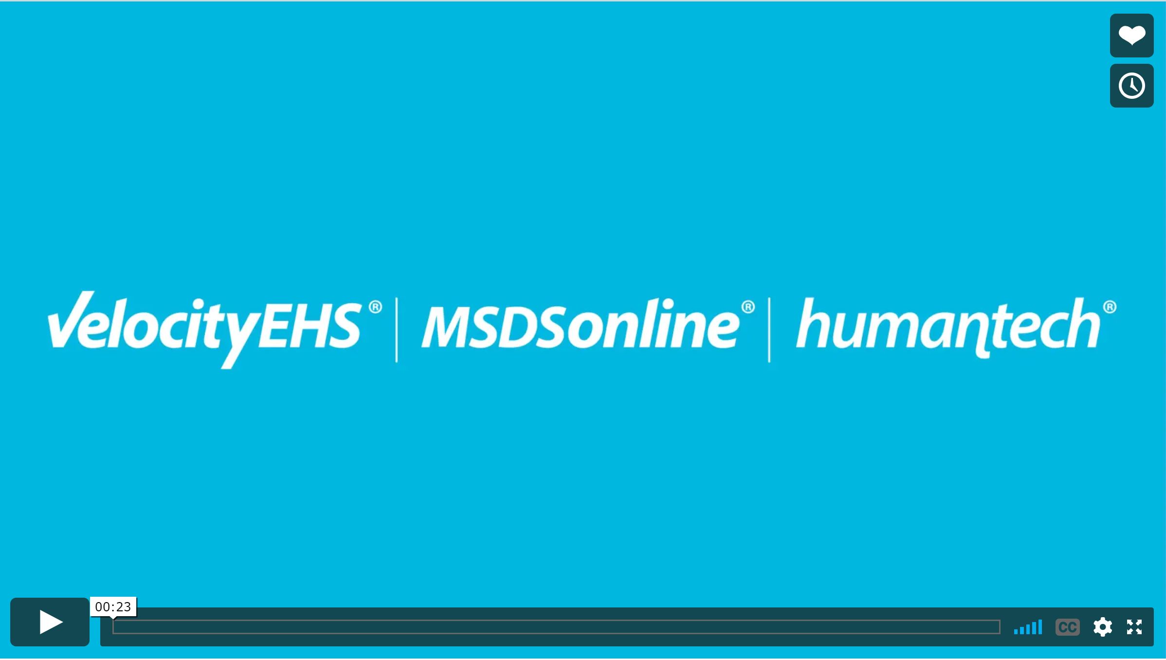 VelocityEHS Video Screenshot