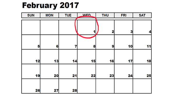 February Month Calendar