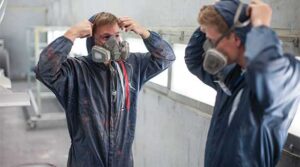 Workers respirator fit test