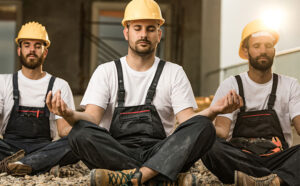 Factory Workers Meditating