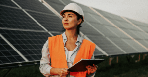 Woman Ipad Solar Panels