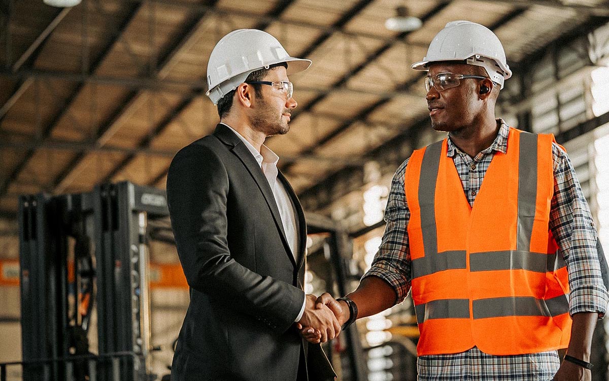 Business Deal At Modern Plant