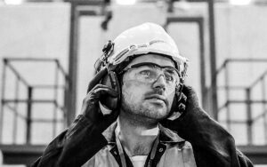 Worker With Protective Clothing